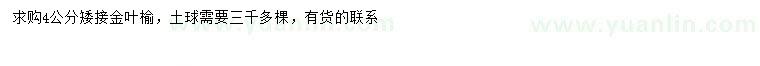 求購4公分金葉榆