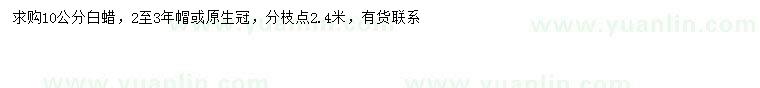 求購(gòu)10公分白蠟