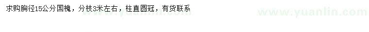 求購胸徑15公分國槐