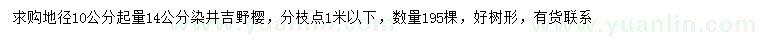 求購10量14公分染井吉野櫻