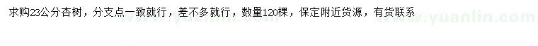 求購23公分杏樹