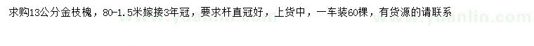 求購13公分金枝槐