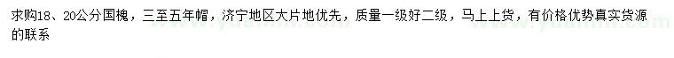 求購(gòu)18、20公分國(guó)槐