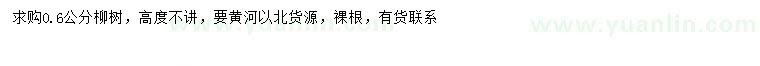 求購0.6公分柳樹