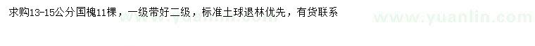 求購13-15公分國槐