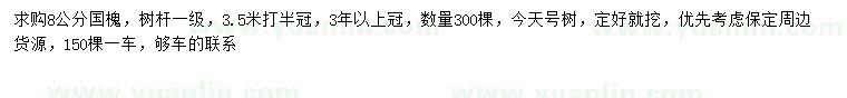 求購8公分國槐