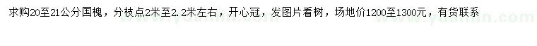求購(gòu)20-21公分國(guó)槐