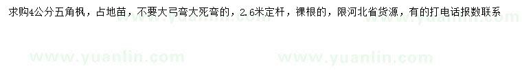 求購(gòu)4公分五角楓