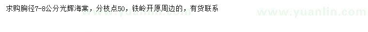 求購胸徑7-8公分光輝海棠