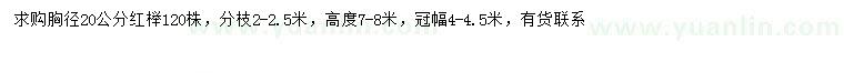 求購胸徑20公分紅櫸