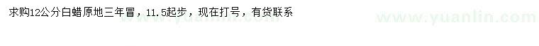 求購(gòu)12公分白蠟