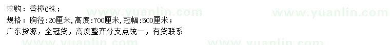 求購(gòu)胸徑20公分香樟