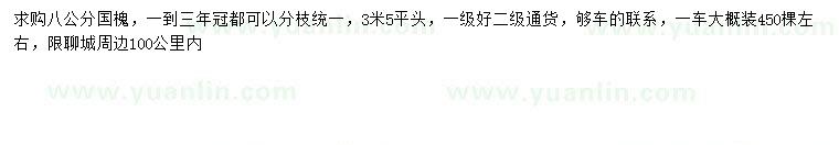 求購8公分國槐
