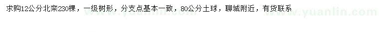 求購12公分北欒