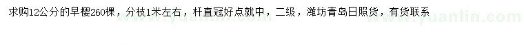 求購12公分早櫻