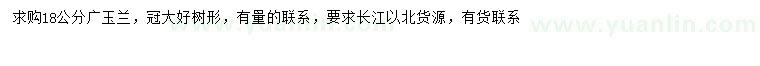 求購(gòu)18公分廣玉蘭