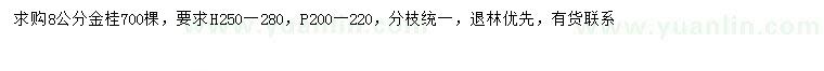 求購(gòu)8公分金桂