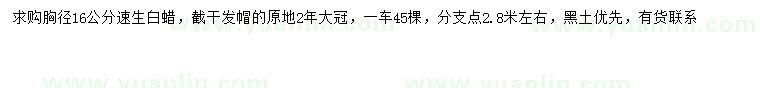 求購(gòu)胸徑16公分速生白蠟