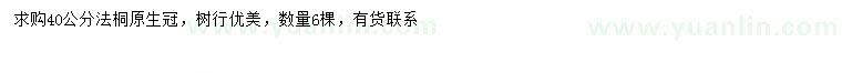 求購40公分法桐