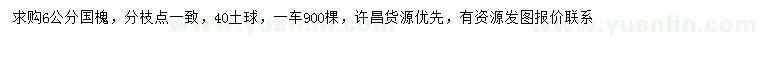 求購(gòu)6公分國(guó)槐