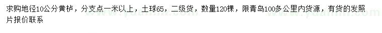 求購(gòu)地徑10公分黃櫨