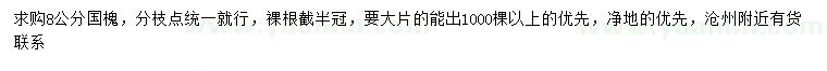 求購8公分國槐