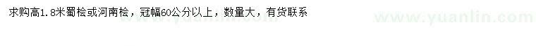 求購(gòu)高1.8米蜀檜、河南檜