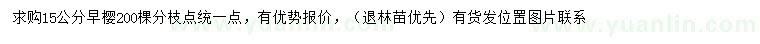 求購15公分早櫻