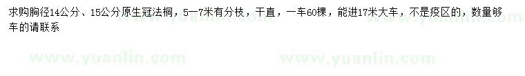 求購(gòu)胸徑14、15公分法桐