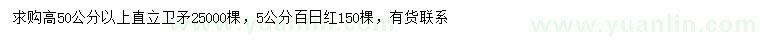 求購高50公分以上衛(wèi)矛、5公分百日紅