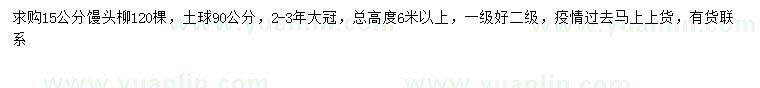 求購15公分饅頭柳