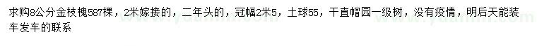 求購8公分金枝槐