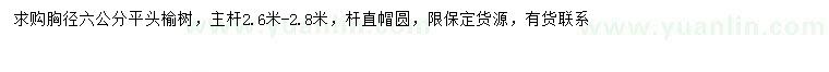 求購胸徑6公分榆樹