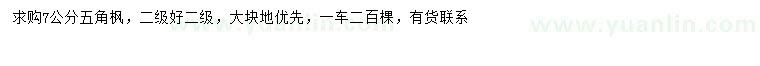 求購(gòu)7公分五角楓