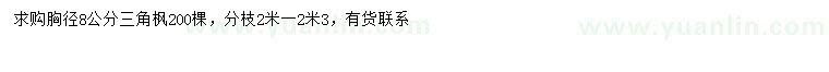 求購胸徑8公分三角楓