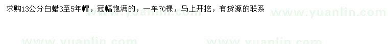 求購13公分白蠟