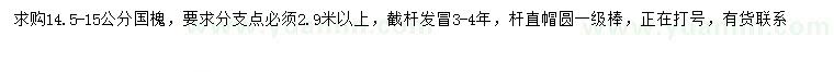 求購14.5-15公分國槐