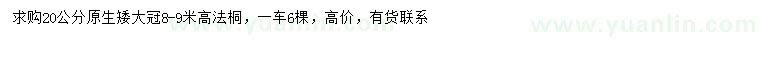 求購20公分法桐