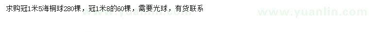 求購冠幅1.5、1.8米海桐球