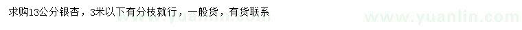 求購(gòu)13公分銀杏