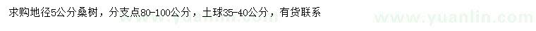 求購地徑5公分桑樹