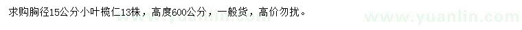 求購胸徑15公分小葉欖仁