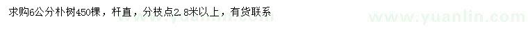求購6公分樸樹