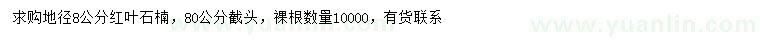 求購地徑8公分紅葉石楠