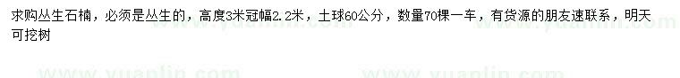 求購冠幅2.2米叢生石楠
