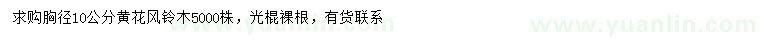 求購(gòu)胸徑10公分黃花風(fēng)鈴木