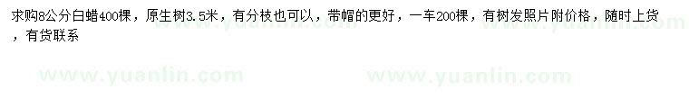求購(gòu)8公分白蠟