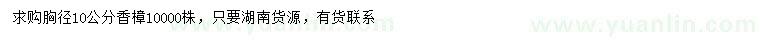 求購(gòu)胸徑10公分香樟