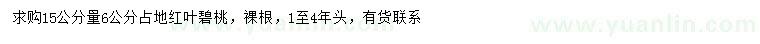 求購(gòu)6公分紅葉碧桃