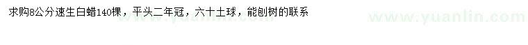 求購8公分速生白蠟